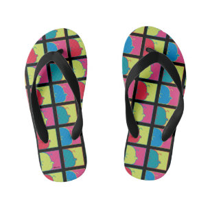 Peanuts   Modern Pop Art Charlie Brown Kid's Jandals