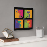 Peanuts | Modern Pop Art Snoopy Square Wall Clock<br><div class="desc">Check out this colourful pop art style Peanuts design featuring Snoopy.</div>