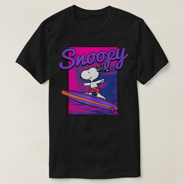 Peanuts Neon Surfing  T-Shirt (Design Front)