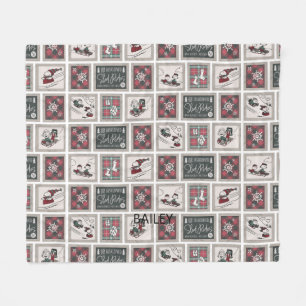 Peanuts   Old Fashioned Sleigh Rides Pattern Fleece Blanket