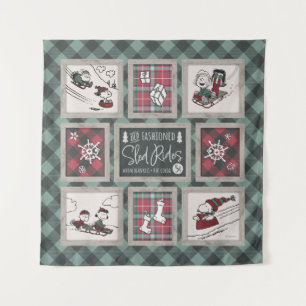 Peanuts   Old Fashioned Sleigh Rides Pattern Tapestry