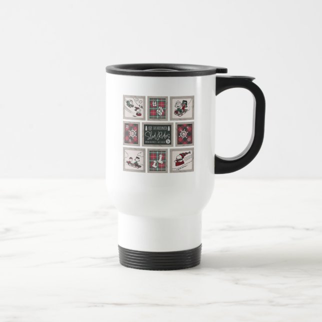 Peanuts | Old Fashioned Sleigh Rides Pattern Travel Mug (Right)