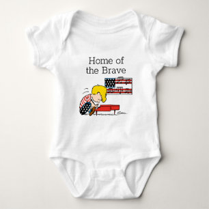 Peanuts Patriotic Schroeder & His Piano Baby Bodysuit