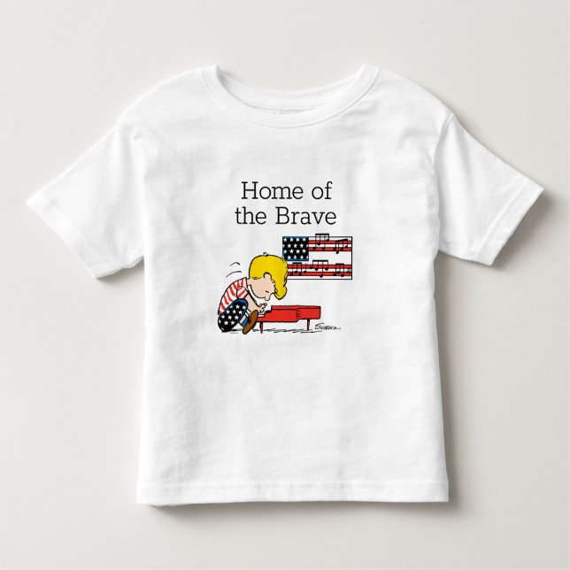 Peanuts | Patriotic Schroeder & His Piano Toddler T-Shirt (Front)