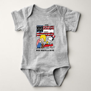 Peanuts   Patriotic Schroeder, Woodstock & Snoopy Baby Bodysuit