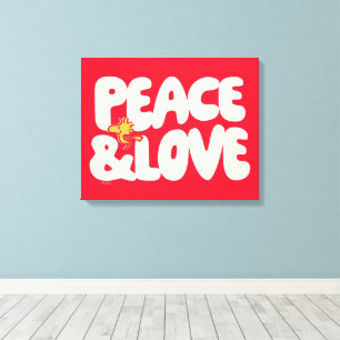 Peanuts   Peace & Love Woodstock Canvas Print