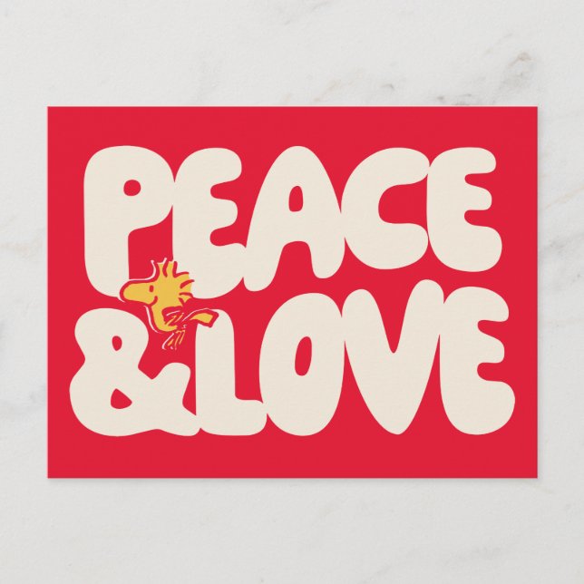 Peanuts | Peace & Love Woodstock Postcard (Front)