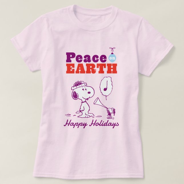 Peanuts | Peace on Earth Snoopy & Woodstock T-Shirt (Design Front)