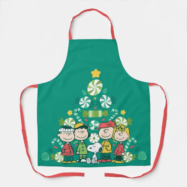Peanuts | Peppermint Christmas Tree Apron (Front)