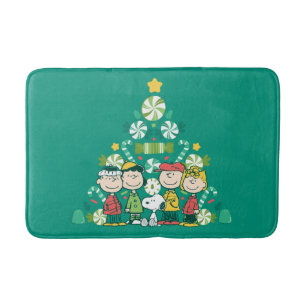 Peanuts   Peppermint Christmas Tree Bath Mat