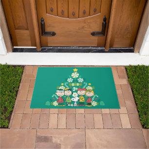 Peanuts   Peppermint Christmas Tree Doormat