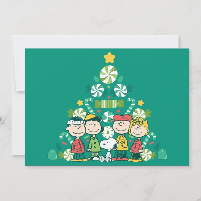 Peanuts | Peppermint Christmas Tree Holiday Card (Front)