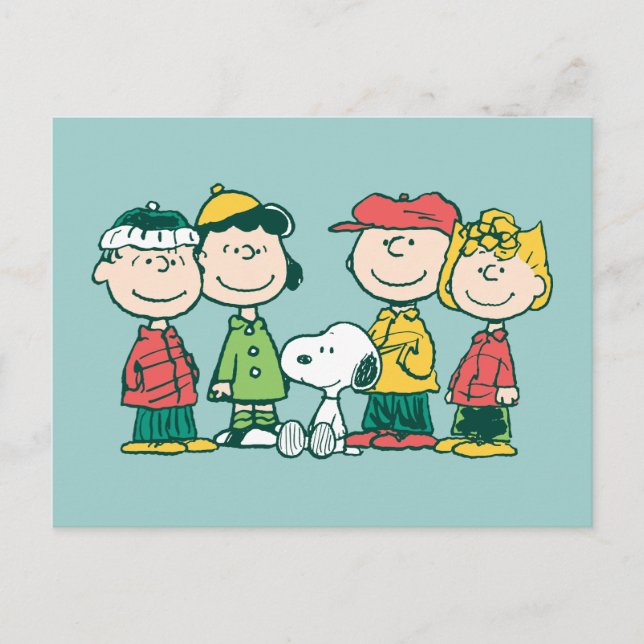 Peanuts | Peppermint Christmas Tree Holiday Postcard (Front)