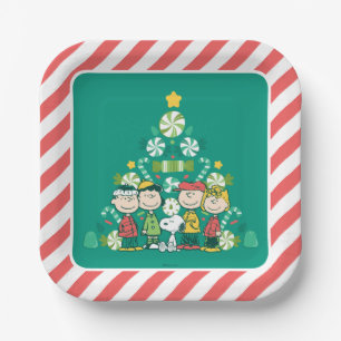 Peanuts   Peppermint Christmas Tree Paper Plate