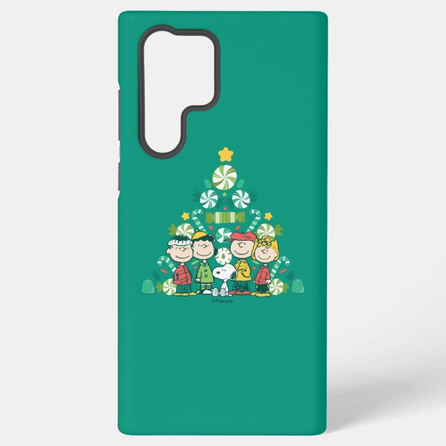 Peanuts | Peppermint Christmas Tree Samsung Galaxy S22 Ultra Case (Back)