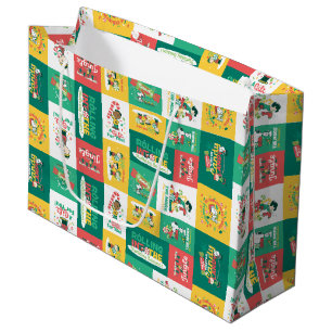 Peanuts Peppermint Dreams   Holiday Pattern Large Gift Bag