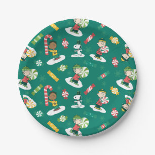 Peanuts Peppermint Dreams Holiday Pattern Paper Plate