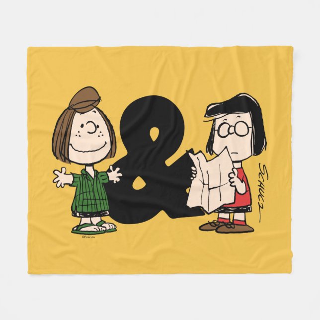 Peanuts | Peppermint Patty & Marcie Fleece Blanket (Front (Horizontal))