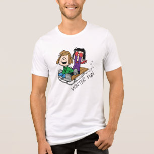 Peanuts   Peppermint Patty & Marcie Sled Riding Tri-Blend Shirt