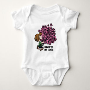 Peanuts Peppermint Patty Pink Bouquet Baby Bodysuit