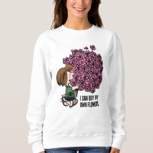 Peanuts   Peppermint Patty Pink Bouquet Sweatshirt