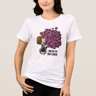 Peanuts Peppermint Patty Pink Bouquet Tri-Blend Shirt