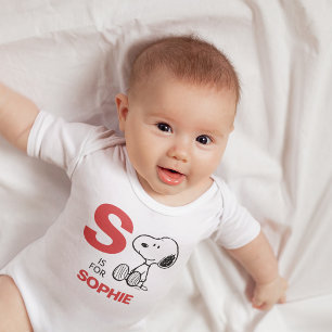 PEANUTS   Personalised Snoopy Baby Bodysuit