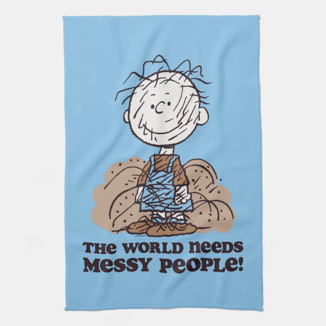 Peanuts | Pigpen The World Needs Messy People! Tea Towel (Vertical)