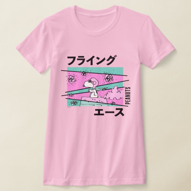 Peanuts | Pink Flying Ace T-Shirt (Laydown)