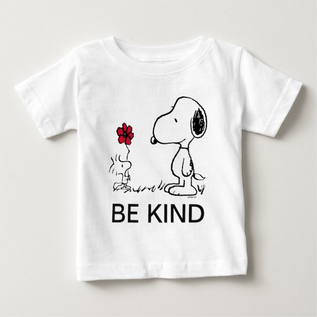 PEANUTS | Red & Black Pattern Baby T-Shirt (Front)