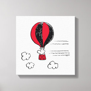 PEANUTS   Red & Black Pattern Canvas Print