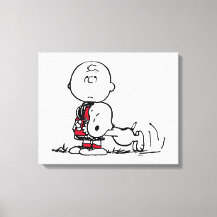PEANUTS   Red & Black Pattern Canvas Print