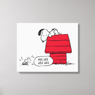 PEANUTS   Red & Black Pattern Canvas Print