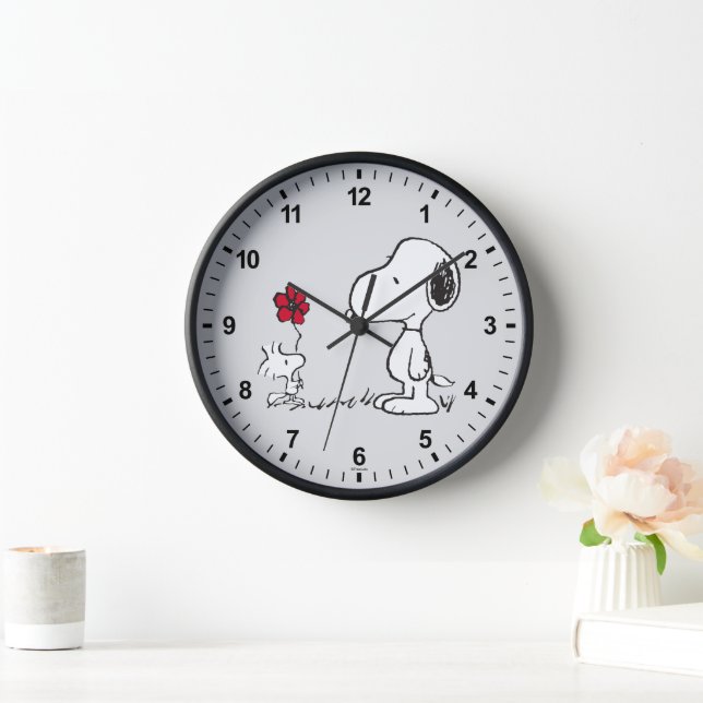 PEANUTS | Red & Black Pattern Clock (Home)