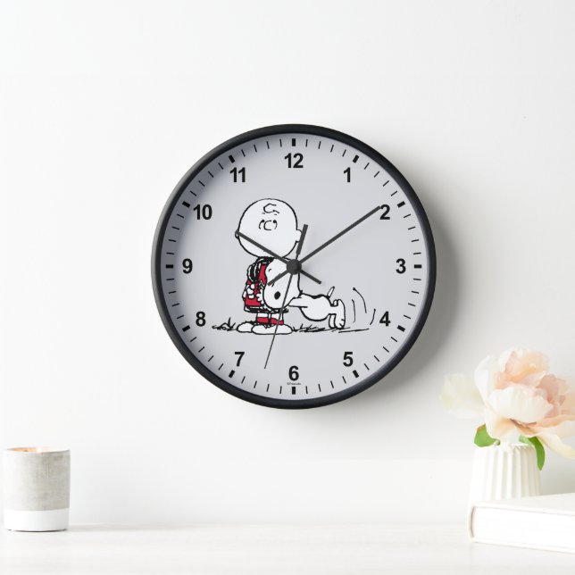 PEANUTS | Red & Black Pattern Clock (Home)