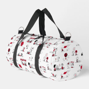 PEANUTS Red & Black Pattern Duffle Bag