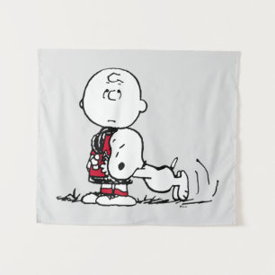 PEANUTS   Red & Black Pattern Tapestry