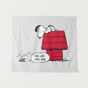 PEANUTS   Red & Black Pattern Tapestry