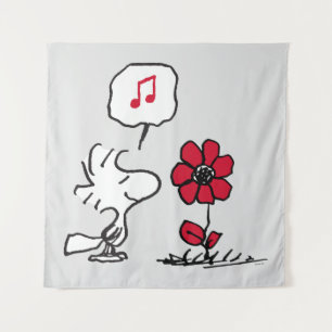 PEANUTS   Red & Black Pattern Tapestry