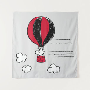 PEANUTS   Red & Black Pattern Tapestry