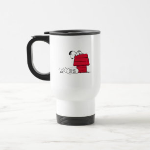 PEANUTS   Red & Black Pattern Travel Mug
