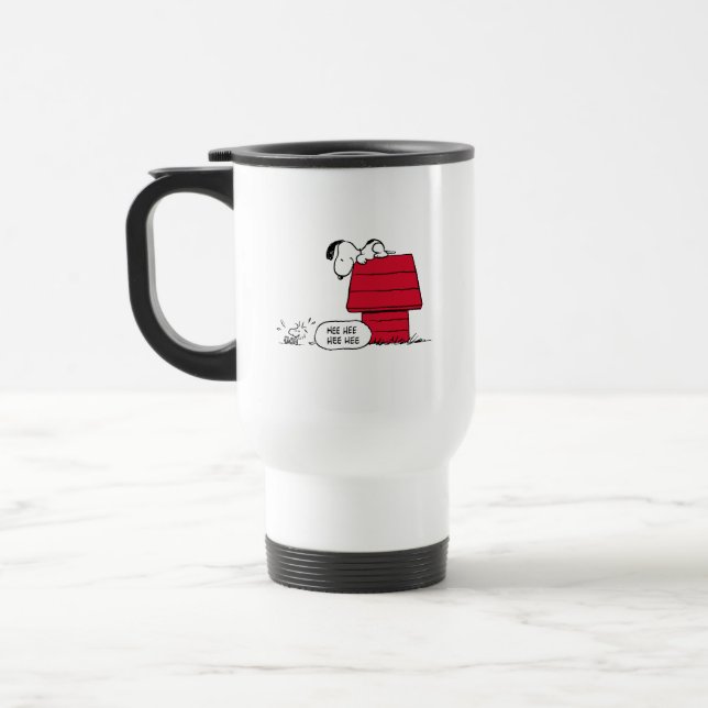 PEANUTS | Red & Black Pattern Travel Mug (Left)