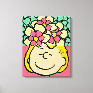 Peanuts   Sally Half & Half Flowers Canvas Print