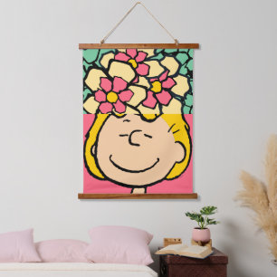 Peanuts   Sally Half & Half Flowers Hanging Tapestry