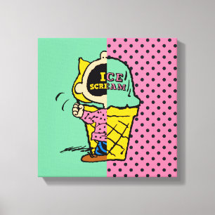Peanuts   Sally Ice Cream Half & Half Canvas Print