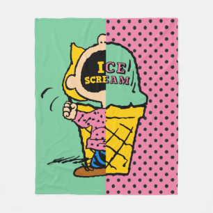 Peanuts   Sally Ice Cream Half & Half Fleece Blanket