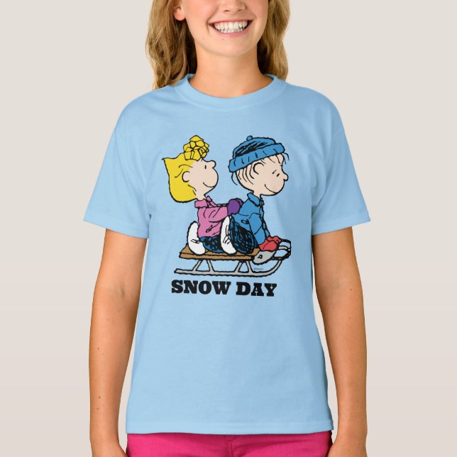 Peanuts | Sally & Linus Sled Riding T-Shirt (Front)