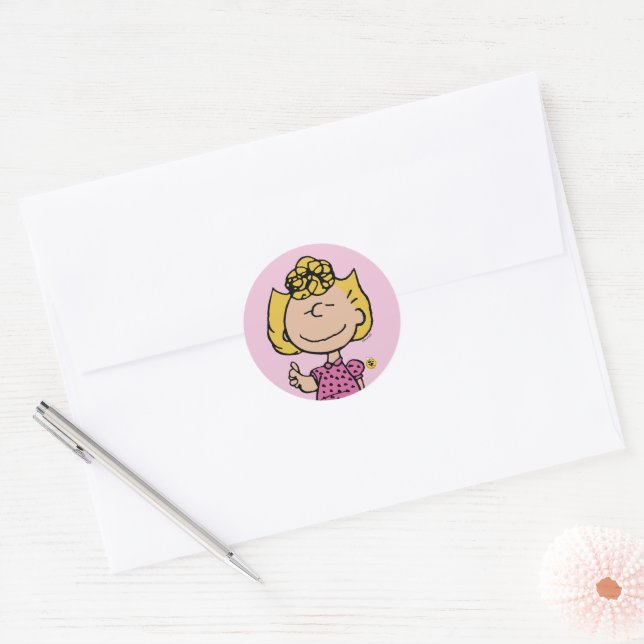 Peanuts | Sally Super Smile Classic Round Sticker (Envelope)