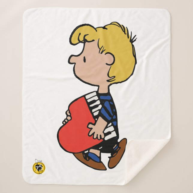Peanuts | Schroeder Travelling Piano Sherpa Blanket (Front)