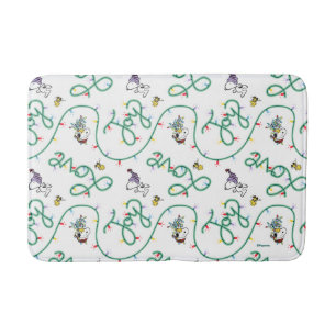 Peanuts   Shiny and Bright Christmas Love Pattern Bath Mat